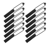 14pcs 2.64 Inch Self Grip Sponge Hair Rollers for Bangs Volume | Cloth Wrapped Finish, Flexible Forehead Contour, Clip Free Styling, Black 6.7x2x1.3cm Set