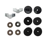 14Pcs Φ4 cm Cymbal Stand Felts for Drum Set with Wing Nuts Cymbal Replacement Black φ3.8x2.6 cm