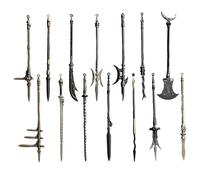 14PCS 5" Zinc Alloy Mini Weapons Ancient Lance Spear Dagger-Axe Collector