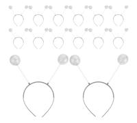 14pcs Alien Headbands Silver Antenna Spring Headband with Foam balls | Space Themed Martian Style with Metallic Finish, Easy Styling for Photo Booth and Cosplay Use