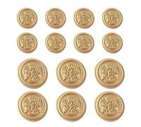RUIFUU 14Pcs Bronze Metal Blazer Buttons, Vintage Style, 15mm & 23mm, Suitable for Blazer, Coat, Uniform, Shirt, Suit & Jacket