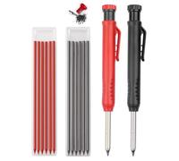 14Pcs Carpenter Tracer Pencil Set - 2 Colors with Refills for Woodworking