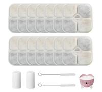 14Pcs Cat Water Fountain Filter, Pet Fountain Filter Replacement Compatible with Catit Pixi Drinking Fountains, Activated Carbon Triple Filtration System, 2 Hose 2 Brush