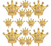 14PCS Crown Balloons Gold Foil Crown Balloon for Birthday Wedding Party Baby Shower Decorations 4 Giant and 10 Mini Size