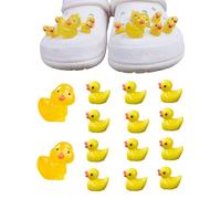 14PCS Duck Charms for shoes, 3D Duck Clog charms 2PCS Glow in The Dark Big Ducks + 12PCS Ducks Pin Funny Charm