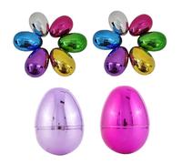 14PCS Easter Eggs, Metallic Fillable Plastic Eggs, 2.4x1.7" Colorful Bright Easter Empty for Egg Hunt, Surprise Egg, Hunt, Toys