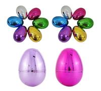 14PCS Easter Eggs, Metallic Fillable Plastic Eggs, 2.4x1.7" Colorful Bright Easter Empty for Egg Hunt, Surprise Egg, Hunt