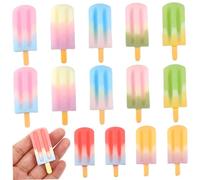 14Pcs Fake Ice Cream, Realistic Simulation Fake Ice Cream Props Resin Food Popsicles Model for Home Shops Staging Decoration Display PropsFake