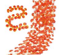 14Pcs Fall Garlands 7.9ft Hanging Artificial Maple Fall Leaves Garland Autumn Leaves Halloween Decorations for Indoor Outdoor Decor Garland, Leaf
