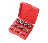 14PCS Female E-Torx Socket Set 1/4"-1/2" Drive E4-E24 - Professional Star Sockets with Storage Case(Blue)