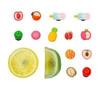 14Pcs Flower Charm Accessory (Green Orange Lemon)