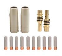 14PCS For 15AK Welding Nozzle Set Coating Protection 1 2mm NonStick Airless with Copper Electrode Clips for Welding Slag Management