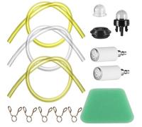 14Pcs Fuel Line Set for Lawn Mower for Chainsaw Small Engines(1m) | 3 fuel hoses, 5 clamps, 2 pumps, filter sponge, for primer bulb, fits most small engines