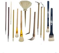 14PCS Glaze Brushes Pottery Art Painting Tools Pottery Brush DIY Ceramics Design Glazed Coloring Painting Ceramic Painting Brushes