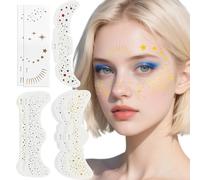 14PCS Glitter Freckles Face Tattoo Gold + Silver Face Makeup Patches Glow Up Face Sparkle Freckles for Music Festival Rave Accessories for Women Festival