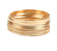 14PCS Gold Bangle for Women, Stacking Layered Indian Bangles Boho Bracelets, Indian Jewellery Set for Bridal Wedding Party Jewelry Collection