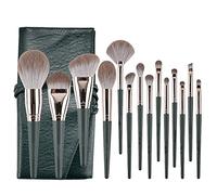 14PCS Green Makeup Brush Set, Loose Powder Blush Foundation Eye Shadow Brush Full Set Of Beauty Tools