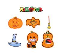 14pcs Halloween Pumpkin Patch Embroidery Pumpkin Applique Cloth Patch | Polyester Non Woven Fabric, Iron on Style, for Halloween Harvest Decoration, Arts and Crafts Projects