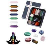 14Pcs Healing Crystal Set for Beginners - 7 Chakra Gemstones for Meditation, Yoga, Anxiety Relief & Crystal Therapy - Natural Healing Stones for Energy Balance and Wellness