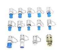 14pcs Hydraulic Pressure Test Point Adapter Set, Hydraulic Test Coupling Kit, High Pressure Testing Accessories for Hydraulic System with M16 G1/8 G1/4 G3/8 Threads, Durable Steel