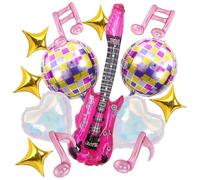 14PCS Kpop Music Themed Party Decorations Hunters Birthday Decorations Disco Ball Dancing Queen Rock Tayl Guitar Note Balloons