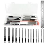 14Pcs Leather Hole Punch Cutter,Round Hollow Punch Set for Watch Bands Belts Canvas Paper Plastics(1mm to 10 mm)