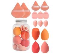 14Pcs Makeup Blender Sponge Set, Make Up Sponges, Foundation Powder Puff, Beauty Sponges, Soft Triangle Face Makeup Puff For Liquid, Foundation, Cream, Powder, Sunscreen, Wet Dry Use For Women Girl
