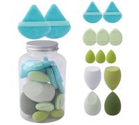 14Pcs Makeup Blender Sponge Set, Make Up Sponges, Foundation Powder Puff, Beauty Sponges, Soft Triangle Face Makeup Puff For Liquid, Foundation, Cream, Powder, Sunscreen, Wet Dry Use For Women Girl
