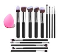 14Pcs Makeup Brush Set for Beginners Soft Bristle Powder Brush Blush Eye Shadow Beauty Tools, Buy 14pcs Brush Get 1 Free Sponge,01,14Pcs
