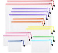 14pcs Mesh Zipper Pouch Bags, 8 Sizes Plastic zippered Storage Bags for Organizing, Clear Pouches with Zipper, Waterproof Mesh Pouch for Office School Supplies, Home Organize, Travel Storage