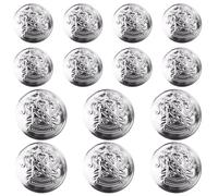 14Pcs Metal Blazer Button Set, Vintage Silver Buttons for Blazer, Suits, Sport Coat, Uniform, Jacket (18mm 23mm)