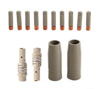14PCS MIG Welding Contact Tips 1.0mm & Nozzles for MB15AK Torch - Copper Consumables Kit with Diffusers for MAG Flux Core Gasless Welding