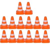14Pcs Mini Traffic Cones Barricades Miniature Traffic Scene Roadblock Toys Kids Educational Cognitive Road Sign Models