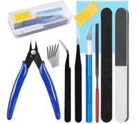 14Pcs Model Making Tools Kit, Portable Hobby Craft Tools with Storage Box, Multi-Functional Plastic Model Building Set for Gundam, Car Model Assembly, Repair and Finishing
