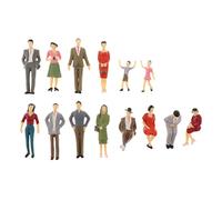 14pcs Model Trains 1:30 Painted Figures G SCALE People Standing Seated, 1/30 14 Pieces figure suits