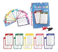 14PCS Multiplication Flash Cards 0-12 Times Tables, Math Educational Flashcards with Dry Erase Pens & Rings, Math Learning Game for 1st to 3rd Grades, Homeschool Supplies for Kids Ages 5+