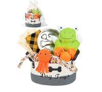14Pcs New Puppy Gift Basket, Complete Premium Welcome Puppy Starter Kit and Dog Gift Basket with Dog Toys Bundle, Pet Essentials for New Owners, Perfect Dog Birthday Set for Small to Medium Breeds