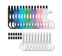 14Pcs No Touch Door Opener Tool with Stylus, Key Touchless Door Opener with Keychain Multifunctional Button Pusher Bulk Heavy-duty Safe Touch Reusable