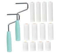 14Pcs Paint Roller Kit Portable High-Density Foam Paint Roller with 3 Size Brush Head & Sponge Thumb Stand for Wall, Flat Surfaces, 2" + 4" + 6", Kit, Foam