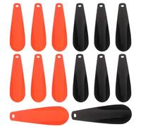 14pcs Plastic Shoe Horn with Short Handle and Tail Hole for Boots | Lightweight, Smooth Surface, Hang for Storage, Portable for Travel, Entryway Bench Use, Loafers