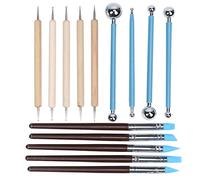 14Pcs Polymer Clay Tools, Dual-Ended Ball Stylus Dotting Tools, Reusable Silicone Clay Sculpting Clay Pottery Tools for Engraving, Embossing, Shaping