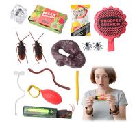 14Pcs Prank Kit,Pranks Pack And Joke Toys Box Set,Pranks for Kids,Practical Jokes for Friends Tricks,Prank Set Presents,Tricks Based Game for Adults Included Whoopee Cushion,Fake Poo,Fake Roaches