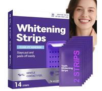 14pcs Purple Teeth Whitening Strips,Non-Sensitive Formula with Powerful Cleaning,Long-Lasting Care for Bright White Teeth,Easy to Use&Portable for Men&Women,Dentist Formulated Teeth Whitening Kit