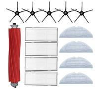 14Pcs Replacement Filters Wipes Roller Brush Compatible with Xi-aomi Roboro-ck S7 T7S T7 Robot Vacuum Cleaner Parts