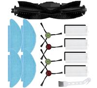 14Pcs Replacement Parts Accessories Kit, Robot Vacuum Kit for Tikom L9000 for Lubluelu SL60D for Laresar L6 Nex (1 Main Roller, 4 Microfiber Mop Pads, 4 Side Brushes, 4 Filters, 1 Small Brush)