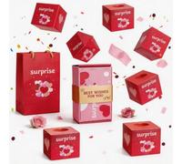 14pcs Rose Red Explosion Gift Box, DIY Surprise Money Box Set | 14pcs Premium Paper, Rose Red, DIY Assembly, Surprise Gift, Birthday/Valentine's Day