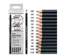 14pcs/set 12B 10B 8B 7B 6B 5B 4B 3B 2B B HB 2H 4H 6H Graphite Sketching Pencils Professional Pencil Set for Drawing