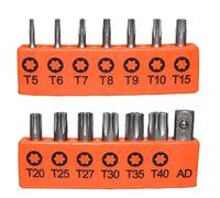 14pcs Set 25mm for TORX Screwdriver Bits with Hole T5-T40 Electric Screw Driver, Precision Screwdriver Set,Security Screwdriver bit Set
