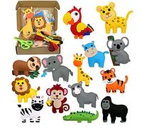 14Pcs Sewing Kits for Children, Cute Wild Animals Sewing Set with Instructions and Plush Felt Materials, Sew Set for Beginners Age 7 8 9 10 11 12, Educational Sewing Set for Girls and Boys