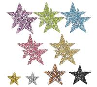 14pcs Shiny Star Iron-on Patches, Rhinestone Star Applique Decoration, Colorful Star Repair Patches, Clothes Iron-on Patches,DIY Clothing Accessories,for Denim Repair, T-Shirt